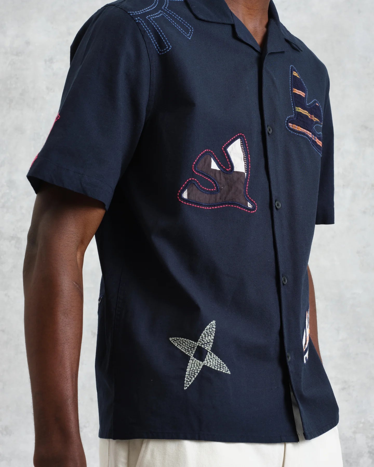 ディドコットシャツ BIRD DOOBLE (NAVY/MULTI) - グリニッジ オンラインストア