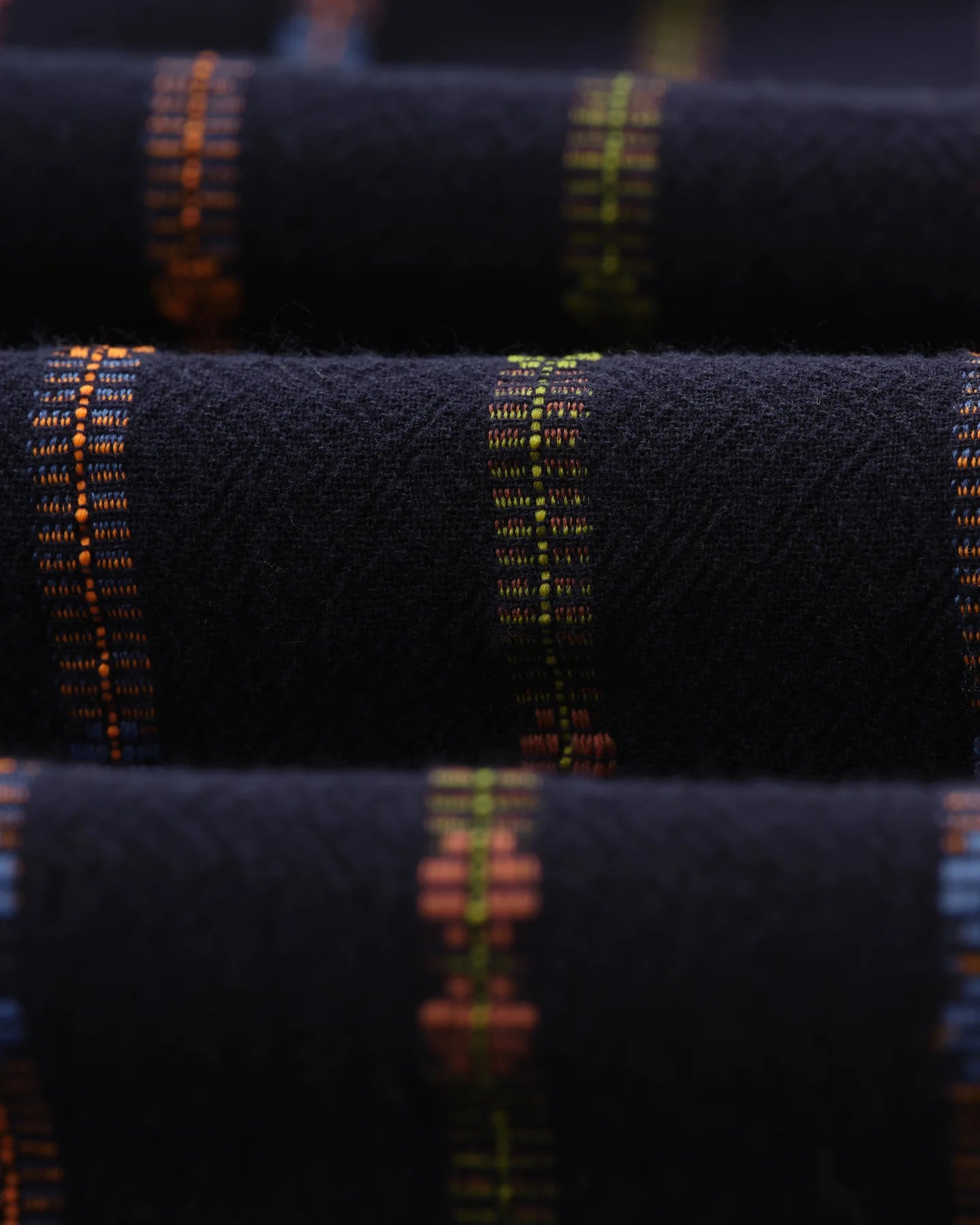 ディドコットシャツ MULTI LOOM STRIPE (NAVY/ORANGE)