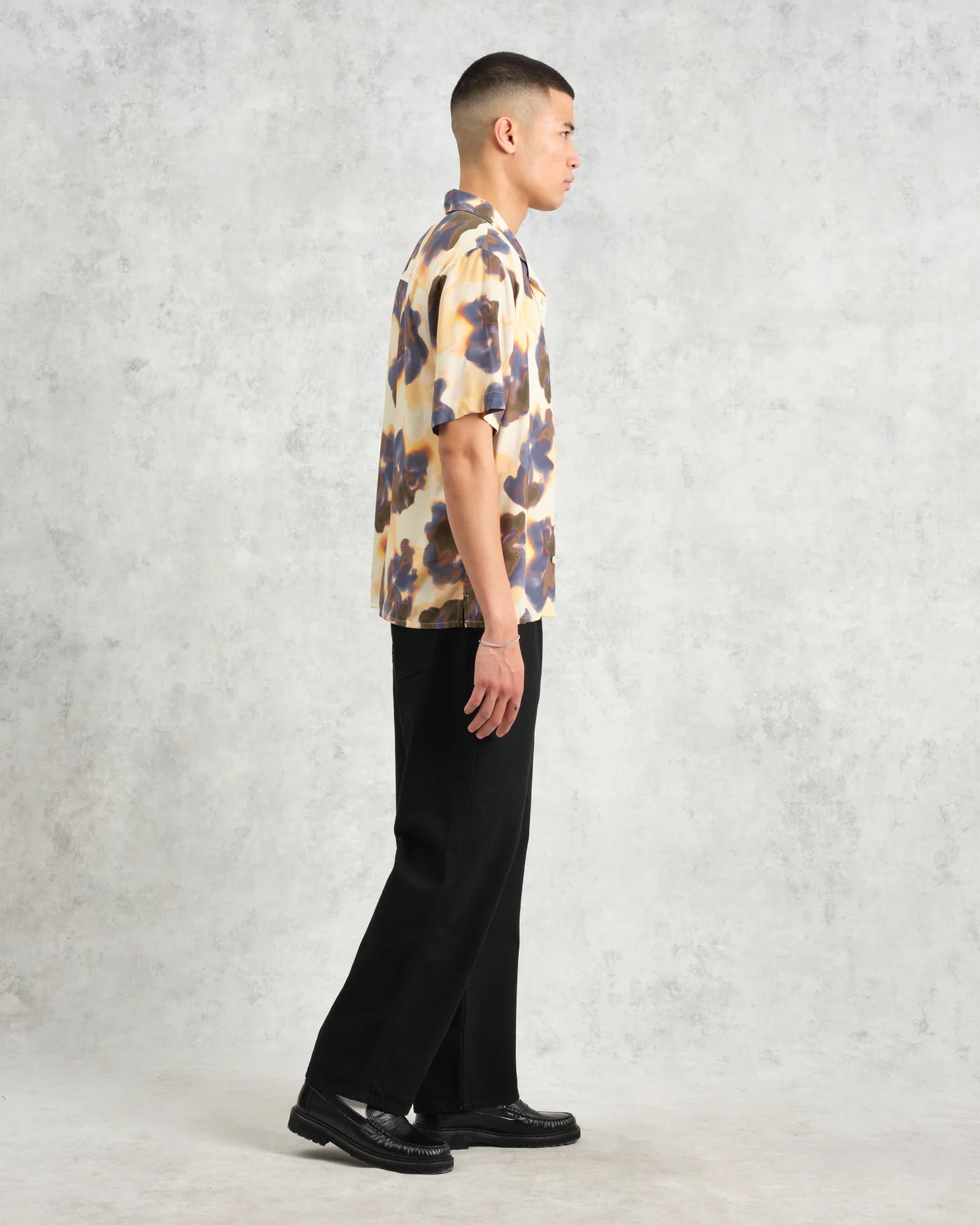 ディドコットシャツ BLUR FLORAL (PEACH/BLUE)│wax london ワックス