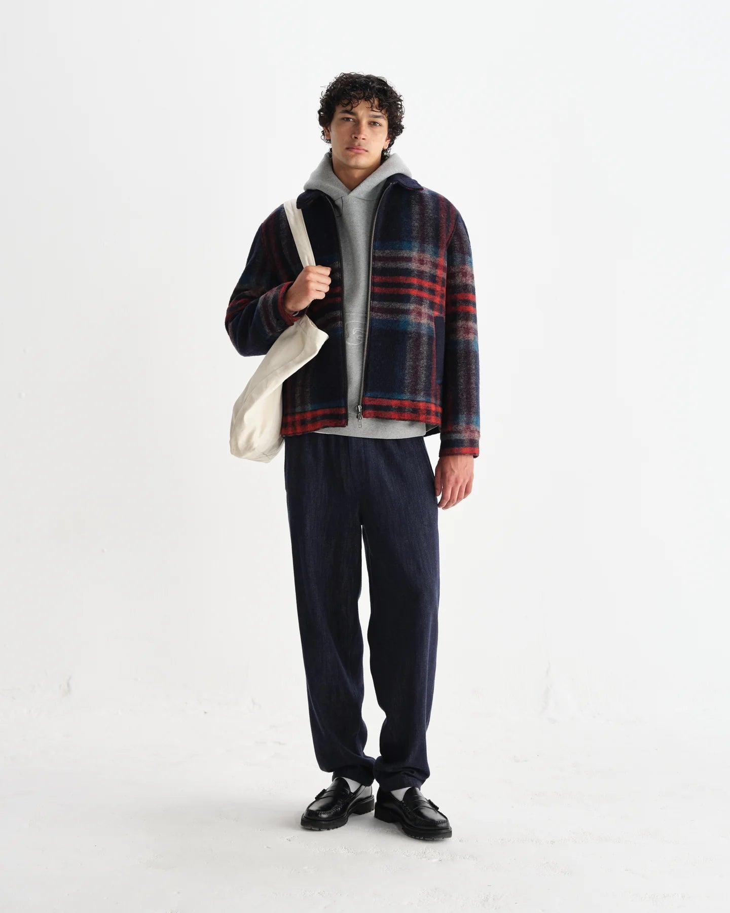 ヒースジャケット Heath Jacket Wool Check (NAVY/MULTI)