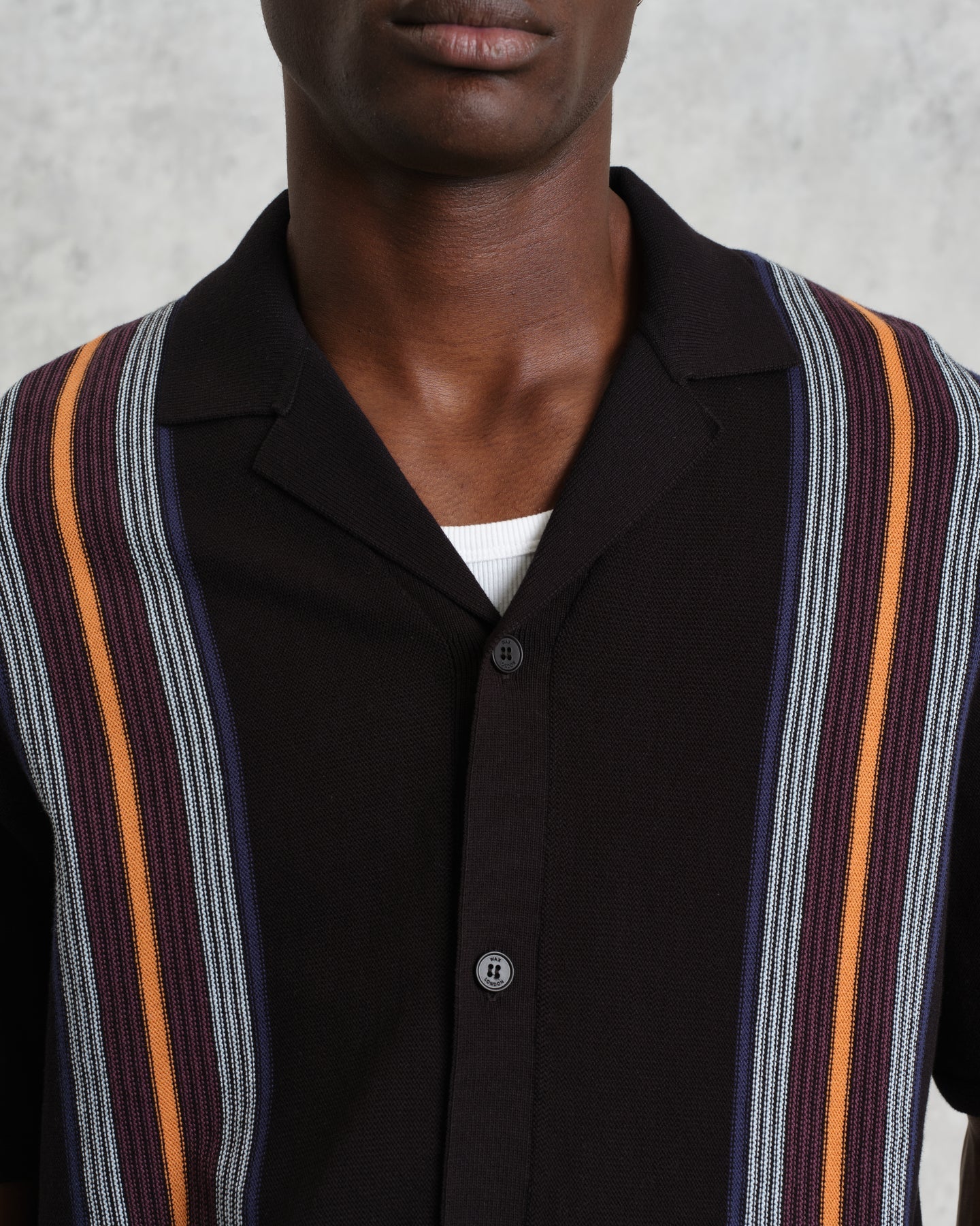 アイビーシャツ COTTON STRIPE (BLACK/MULTI)