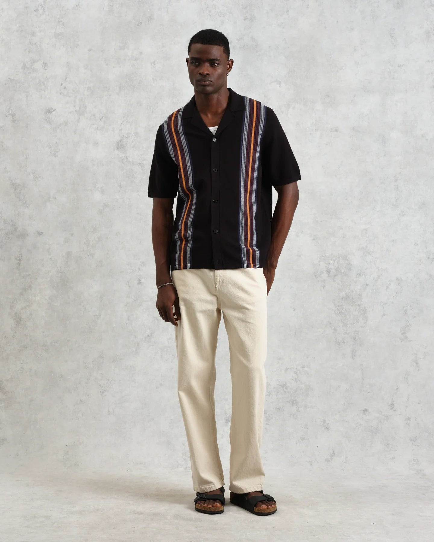 アイビーシャツ COTTON STRIPE (BLACK/MULTI)