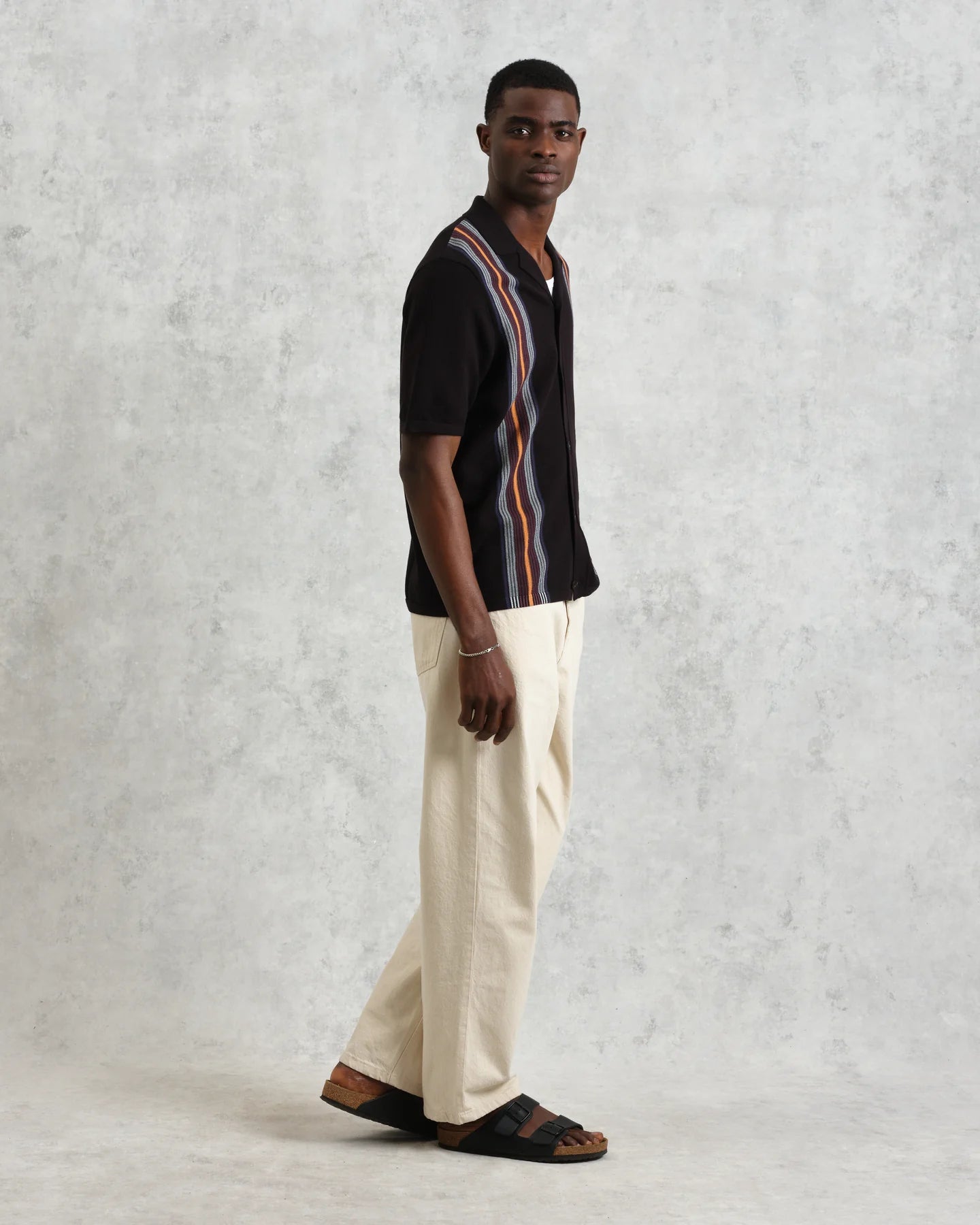 アイビーシャツ COTTON STRIPE (BLACK/MULTI)