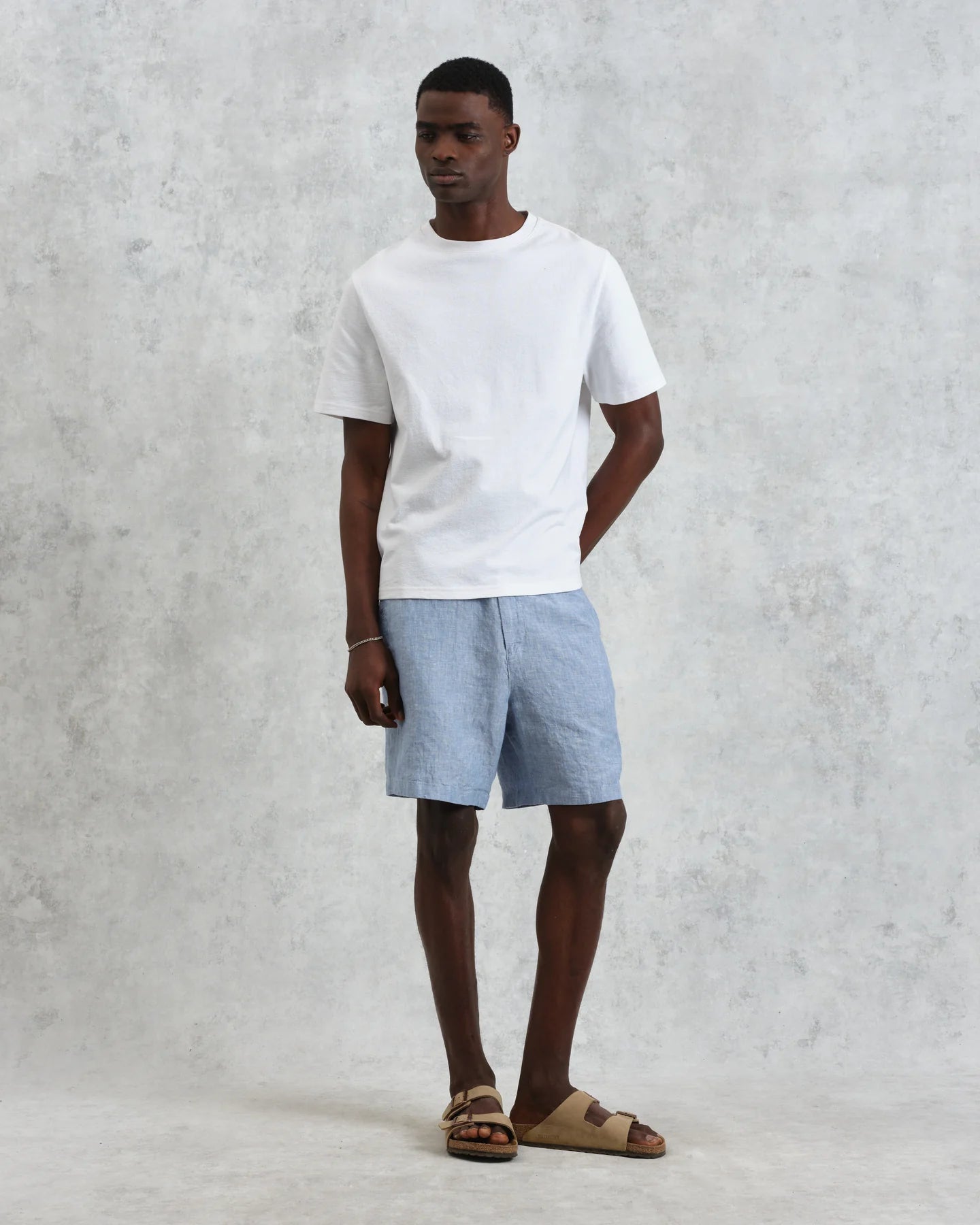 カートショーツ TOW TONE LINEN (BLUE) - グリニッジ オンラインストア