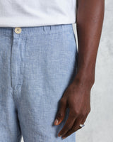 カートショーツ TOW TONE LINEN (BLUE)