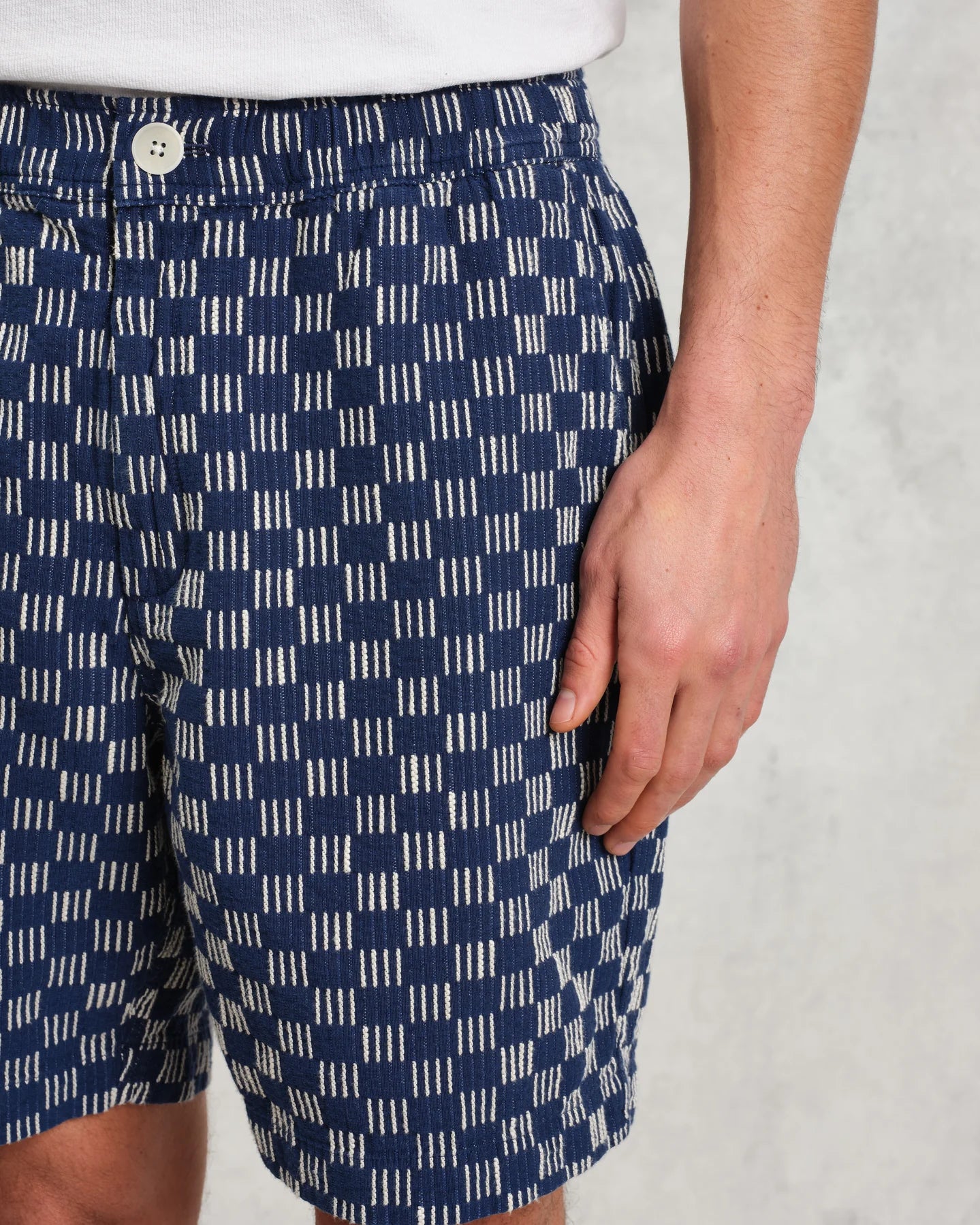 カートショーツ GRID STITCH (INDIGO/ECRU)