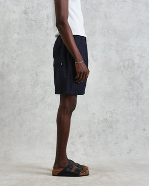【予約】カートショーツ TOW TONE LINEN (NAVY)
