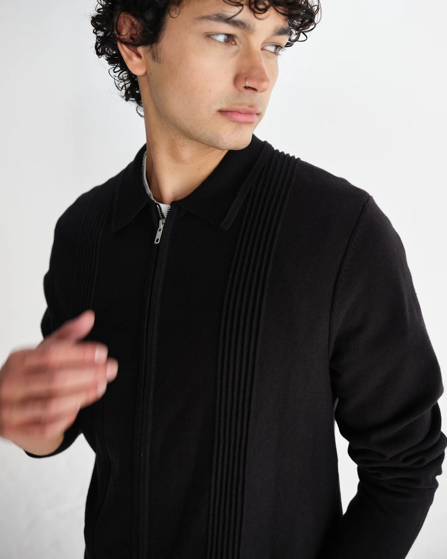 レノックスジップ MILANO RIPPLE STRIPE (BLACK)
