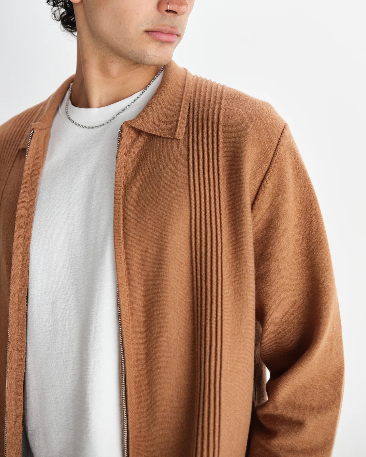 レノックスジップ MILANO RIPPLE STRIPE (CAMEL)