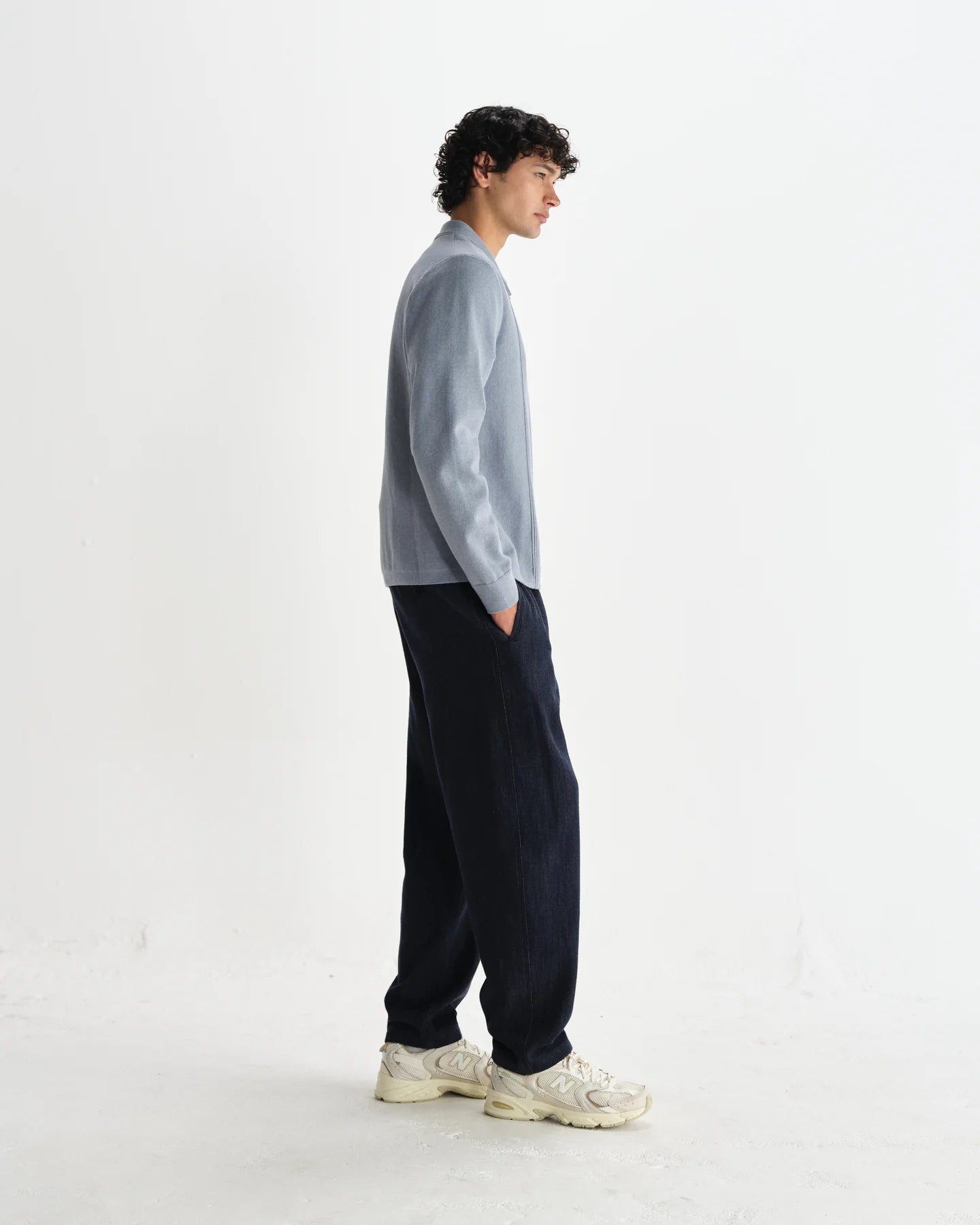 レノックスジップ MILANO RIPPLE STRIPE (GREY BLUE) - グリニッジ オンラインストア