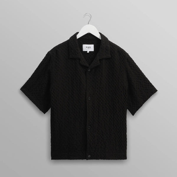 リドシャツ BOX DOBBY (BLACK)│wax london ワックスロンドン