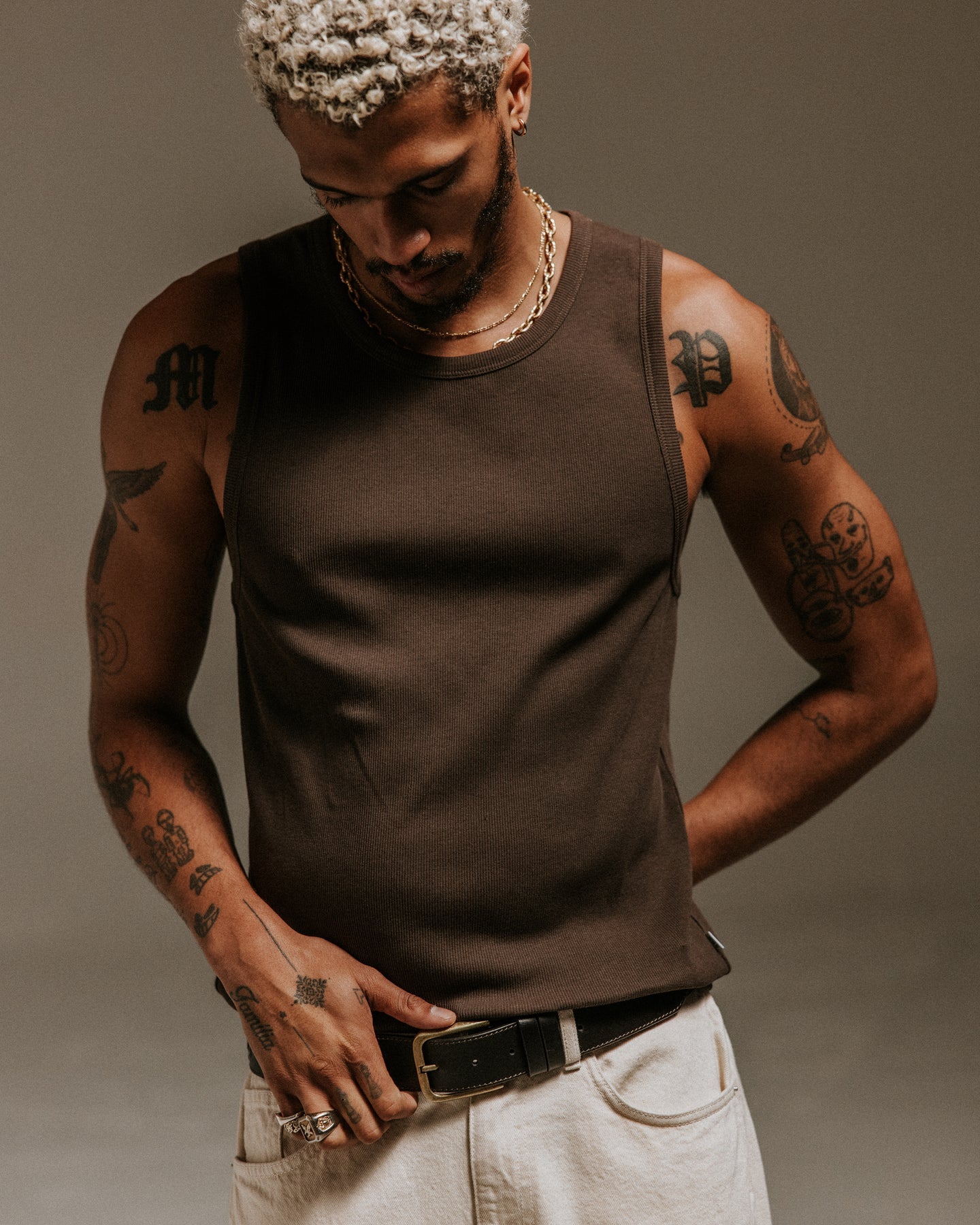 モンタギューノースリーブ RIB (BROWN)