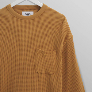 ムーア ロングスリーブTシャツ ヘビーワッフル (MUSTARD) TEE-MOR-BLF-MRD ワックスロンドンwax london