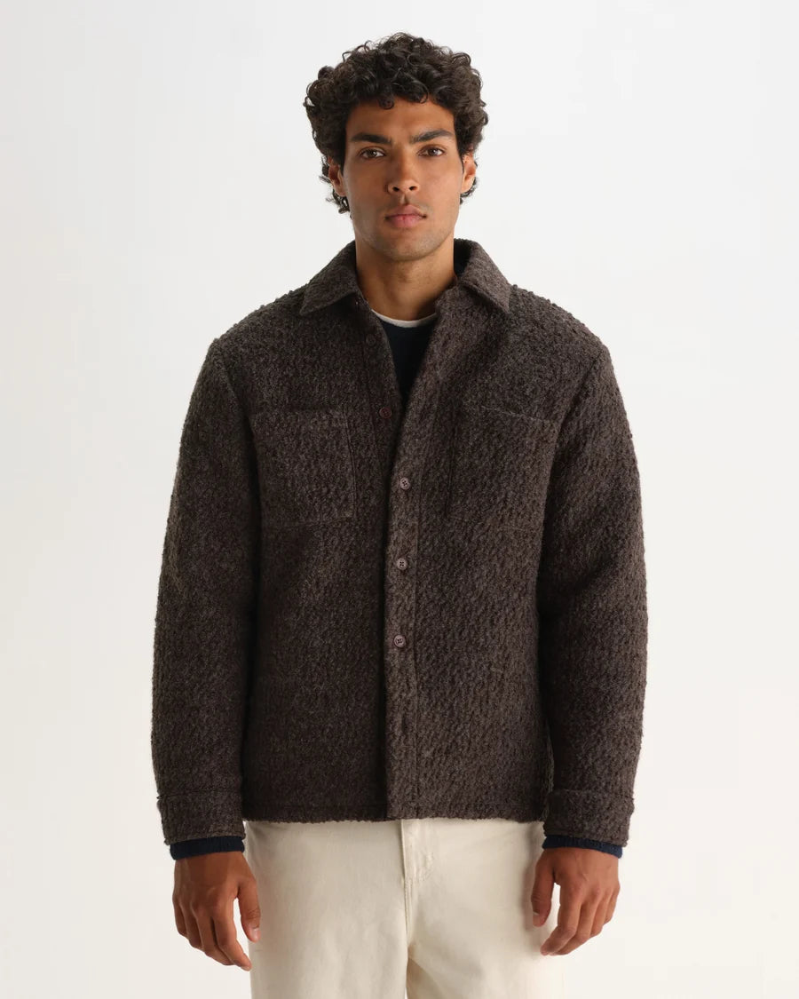 オーバーシャツ MOUNT REVERSIBLE BOBBLE WOOL (DUSTY BROWN)