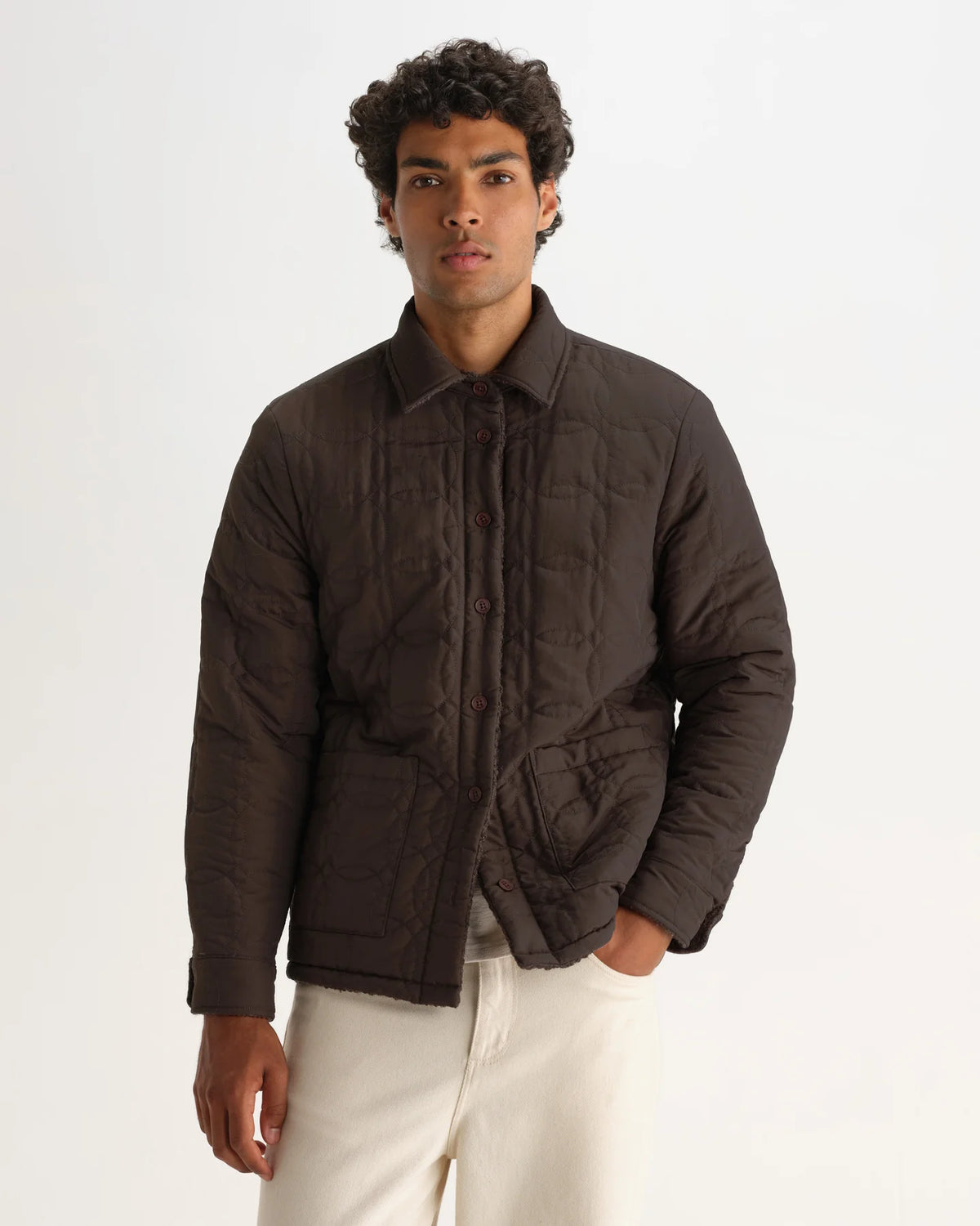 オーバーシャツ MOUNT REVERSIBLE BOBBLE WOOL (DUSTY BROWN)