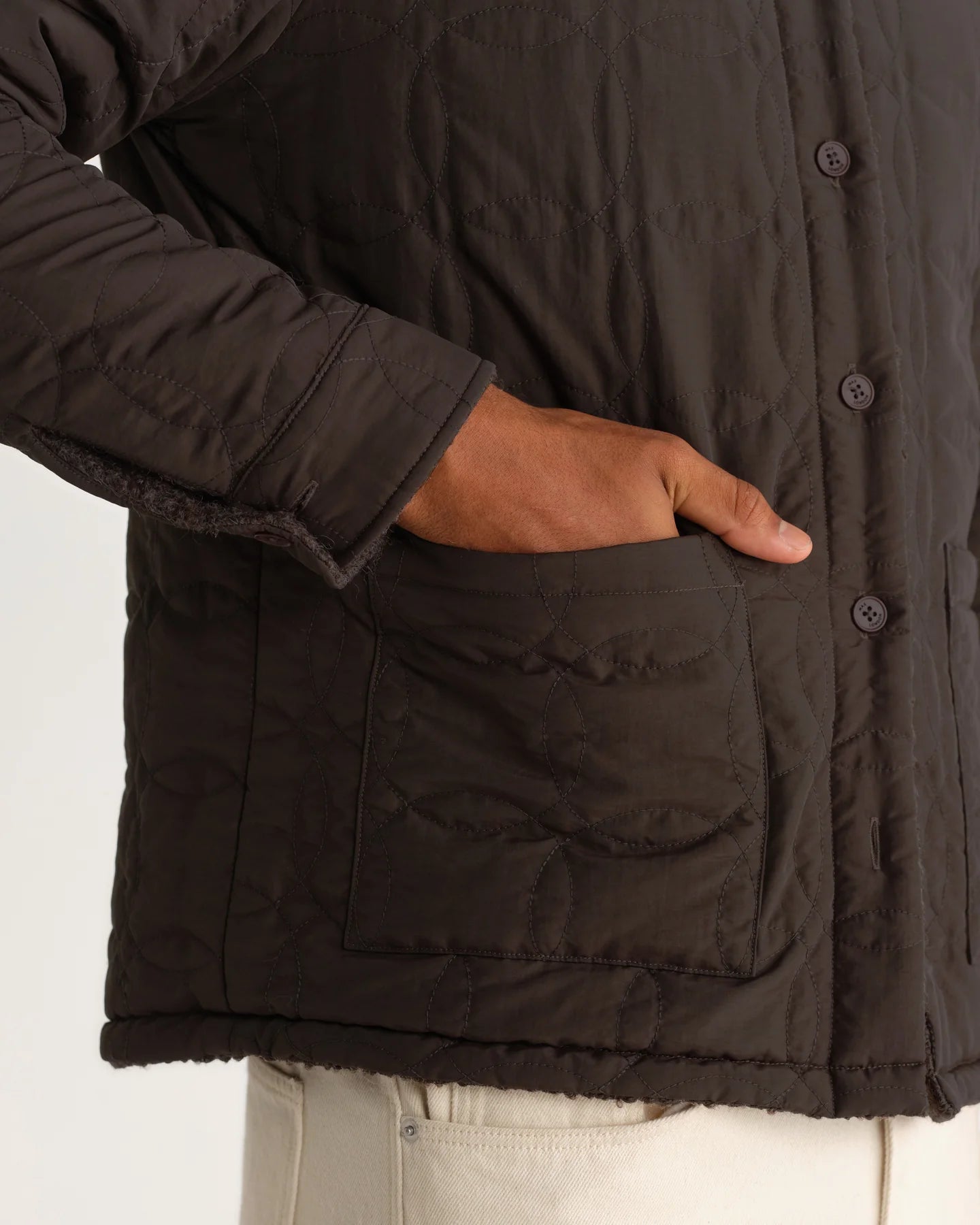 オーバーシャツ MOUNT REVERSIBLE BOBBLE WOOL (DUSTY BROWN)