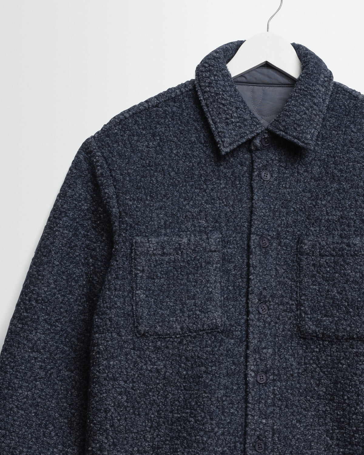 オーバーシャツ MOUNT REVERSIBLE BOBBLE WOOL (GREY BLUE)