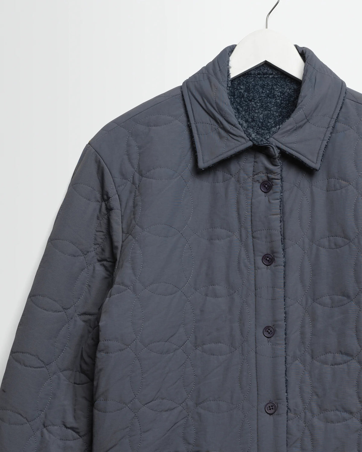 オーバーシャツ MOUNT REVERSIBLE BOBBLE WOOL (GREY BLUE)