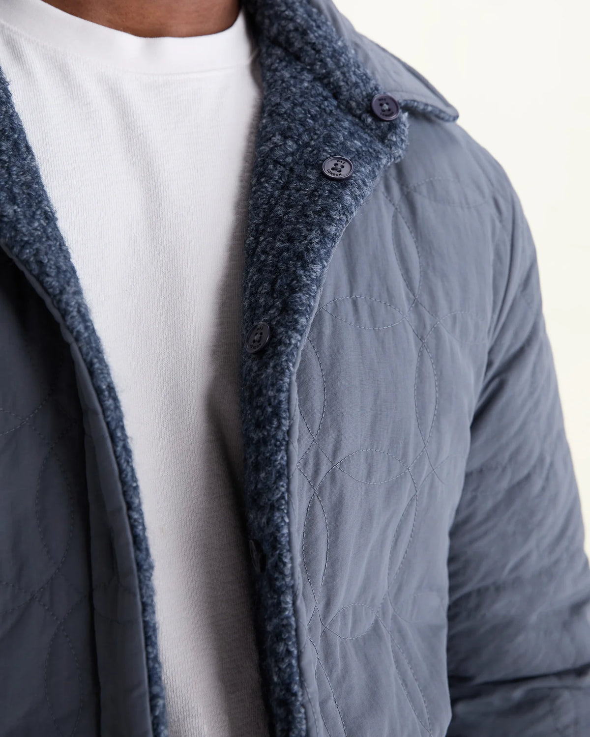 オーバーシャツ MOUNT REVERSIBLE BOBBLE WOOL (GREY BLUE)