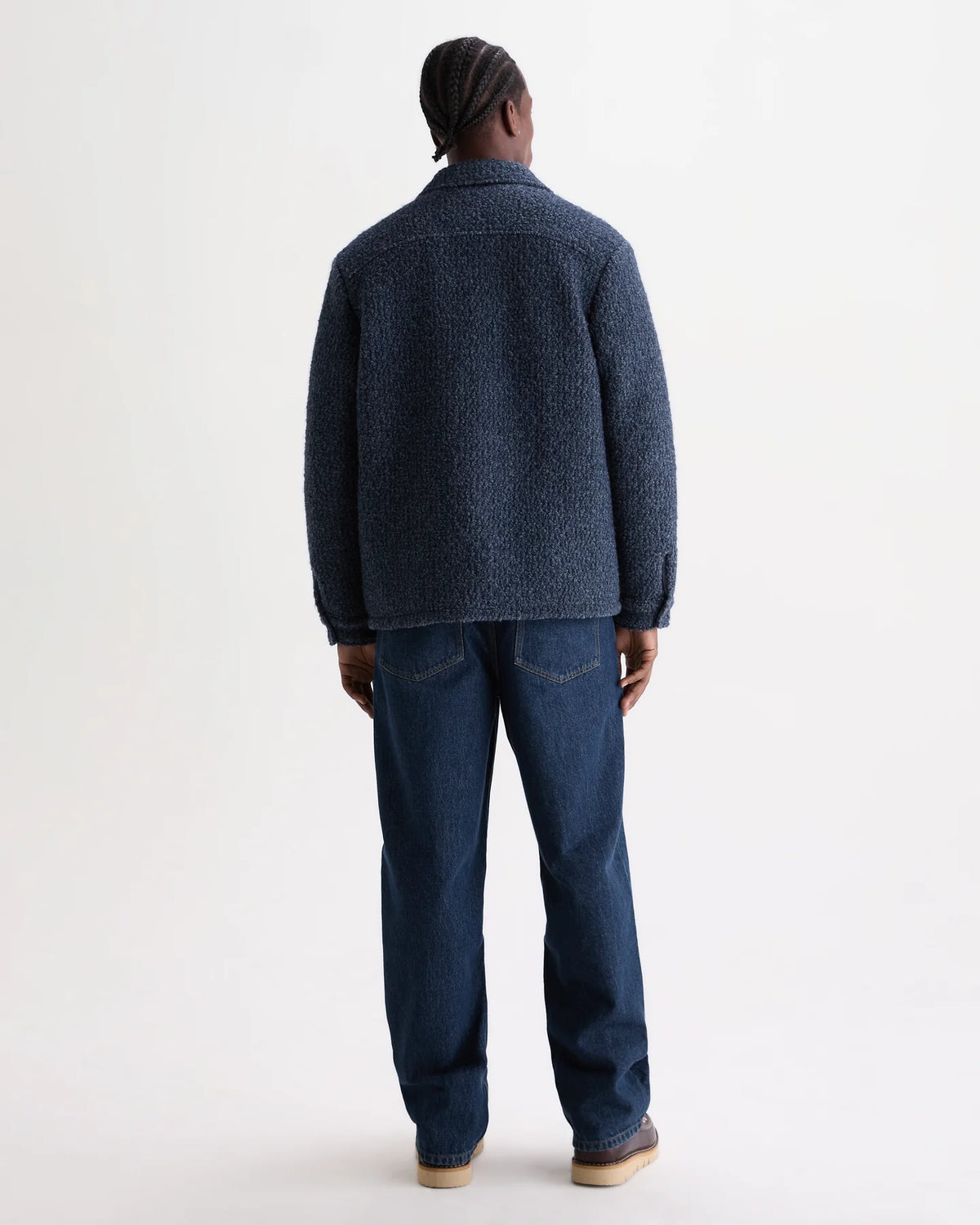 オーバーシャツ MOUNT REVERSIBLE BOBBLE WOOL (GREY BLUE)
