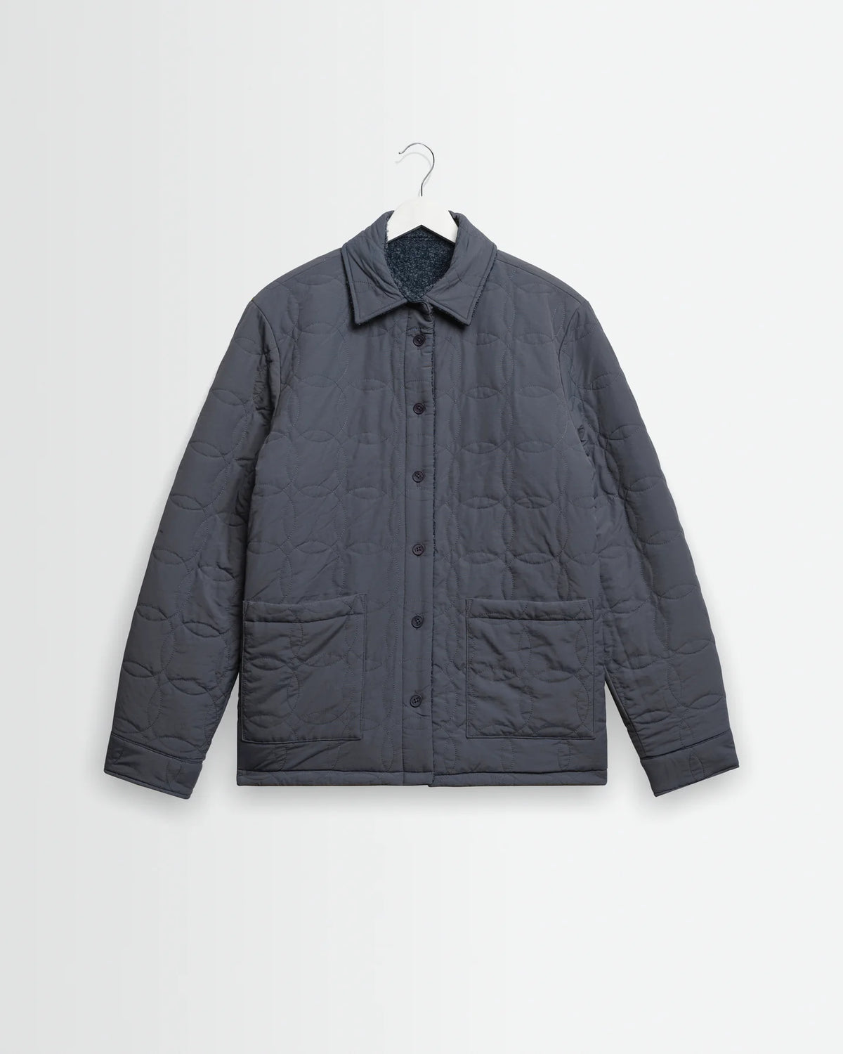 オーバーシャツ MOUNT REVERSIBLE BOBBLE WOOL (GREY BLUE)