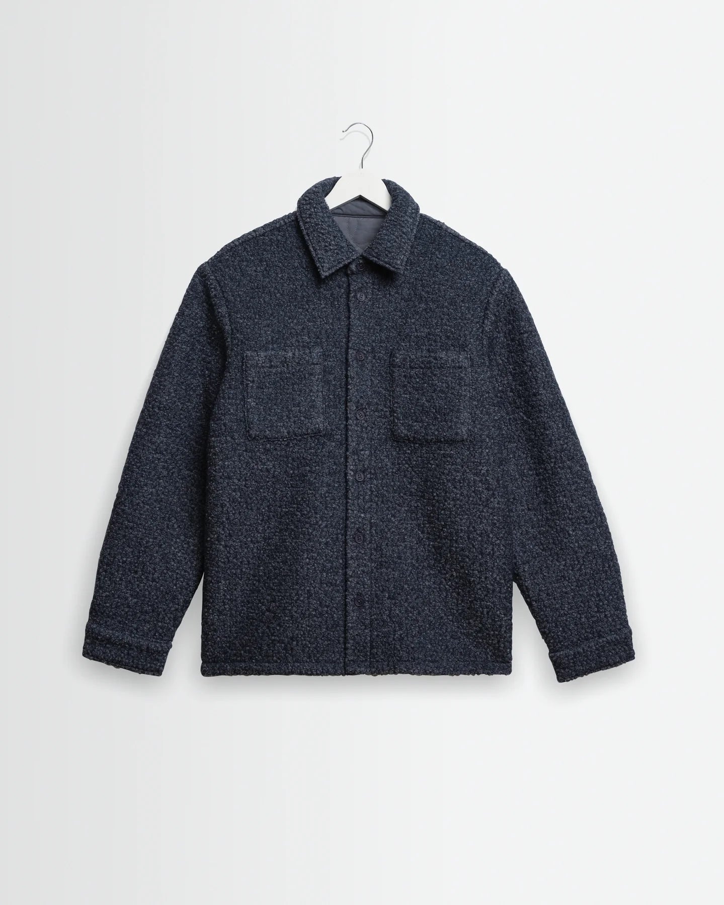 オーバーシャツ MOUNT REVERSIBLE BOBBLE WOOL (GREY BLUE)