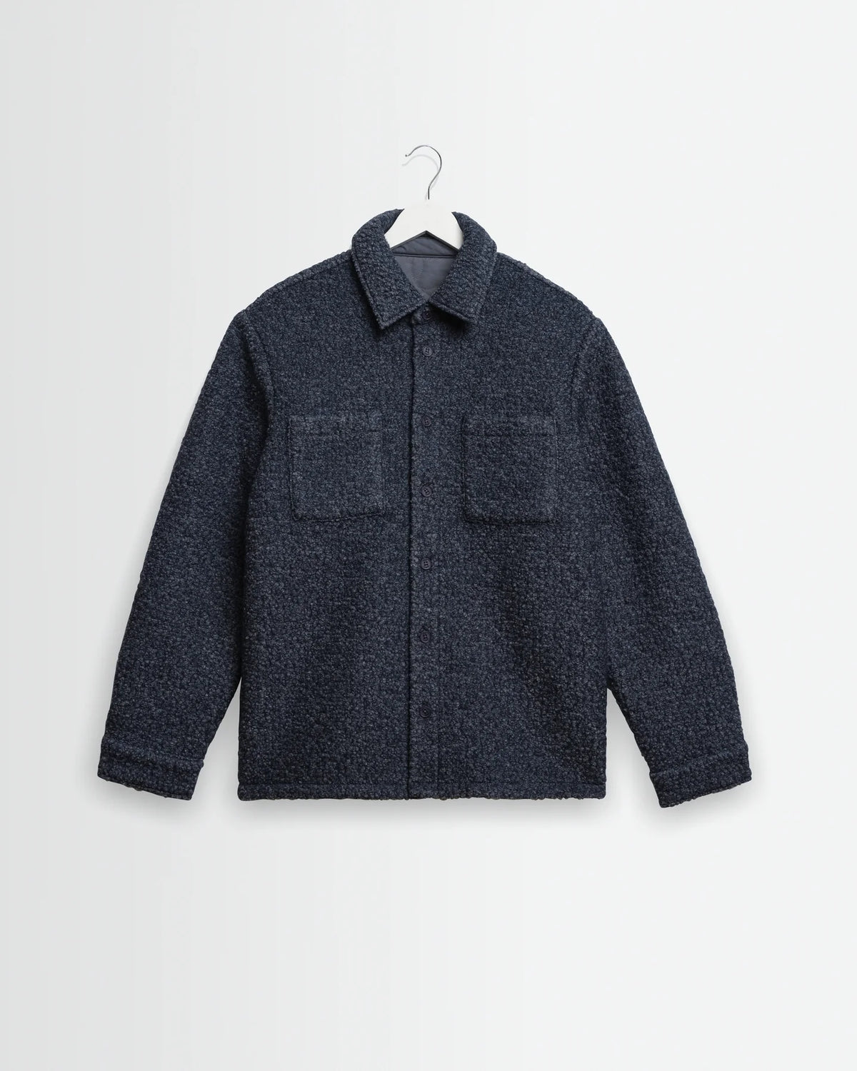 オーバーシャツ MOUNT REVERSIBLE BOBBLE WOOL (GREY BLUE)