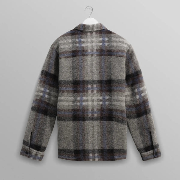 【予約】オーバーシャツ NOLAN WOOL CHECK (GREY BLUE)