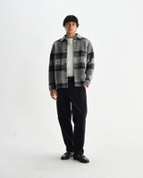 【予約】オーバーシャツ NOLAN WOOL CHECK (GREY BLUE)