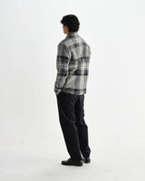 【予約】オーバーシャツ NOLAN WOOL CHECK (GREY BLUE)