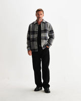 【予約】オーバーシャツ NOLAN WOOL CHECK (GREY BLUE)
