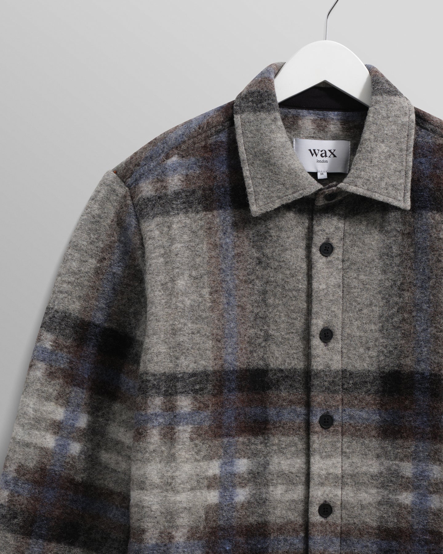 オーバーシャツ NOLAN WOOL CHECK (GREY BLUE)