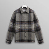 【予約】オーバーシャツ NOLAN WOOL CHECK (GREY BLUE)