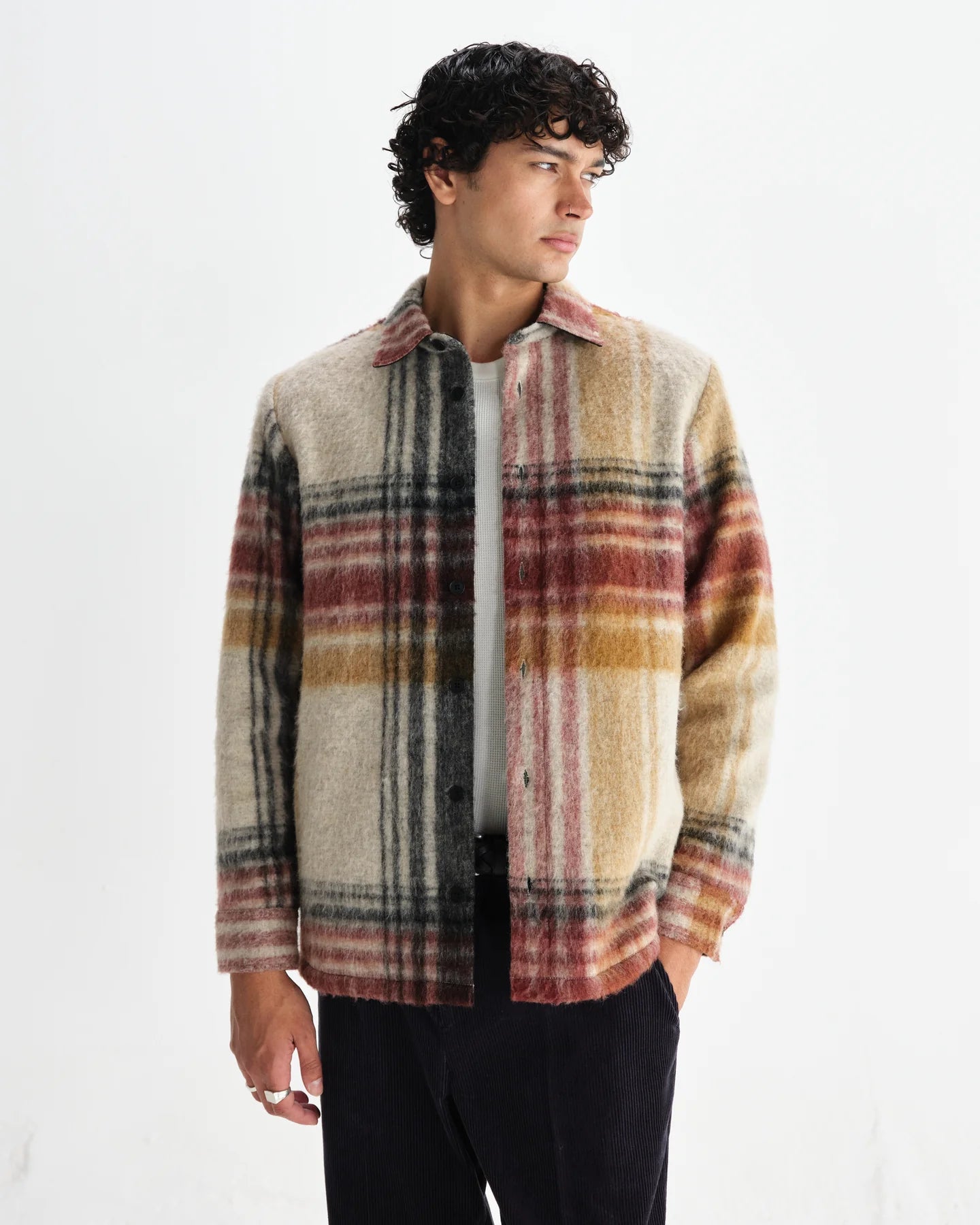 オーバーシャツ NOLAN WOOL BLEND CHECK (NATURAL MULTI)
