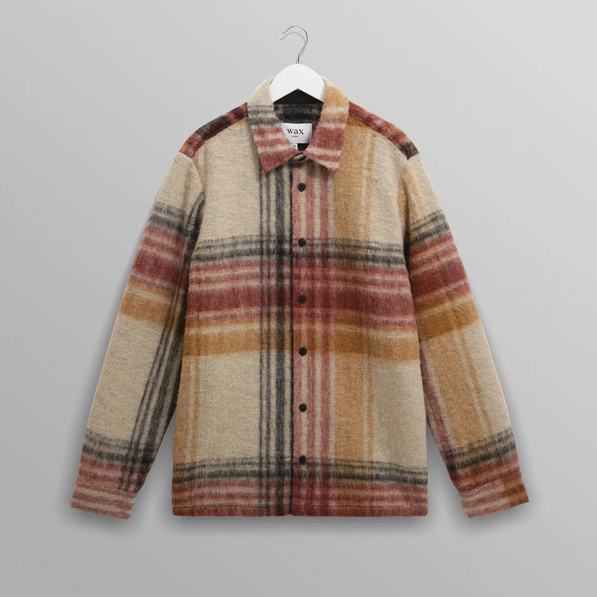 オーバーシャツ NOLAN WOOL BLEND CHECK (NATURAL MULTI)【ワックス