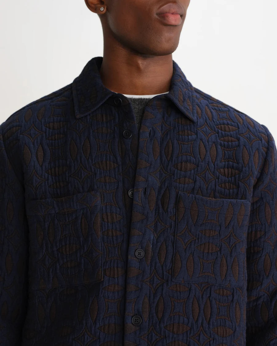 オーバーシャツ OTTO ORNATE QUILT (NAVY/BROWN)