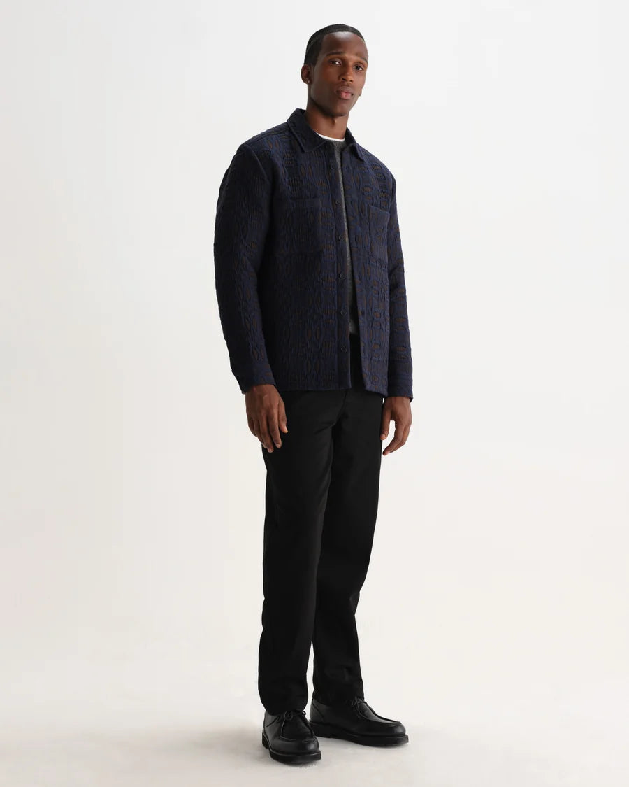 オーバーシャツ OTTO ORNATE QUILT (NAVY/BROWN)