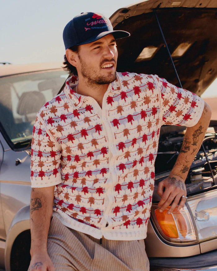 ポルトシャツ SPLASH CROCHET (ECRU/MULTI)