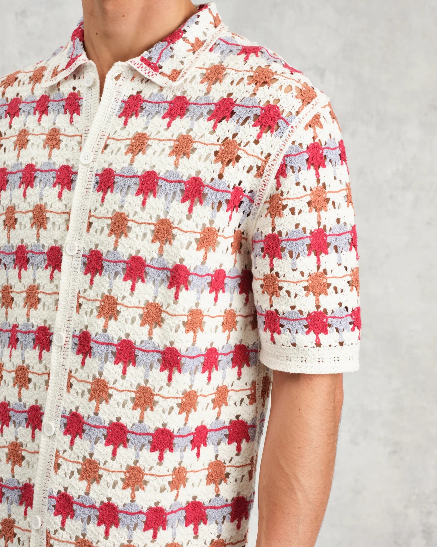 ポルトシャツ SPLASH CROCHET (ECRU/MULTI)
