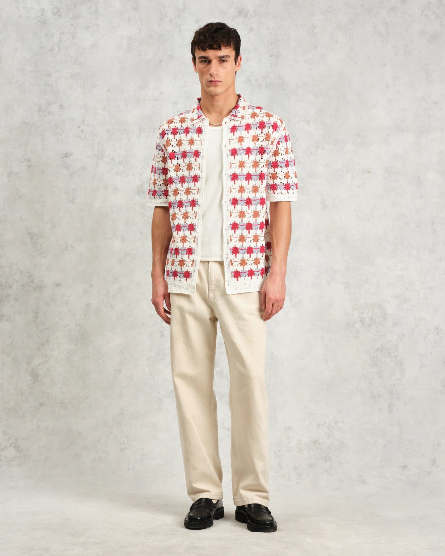 ポルトシャツ SPLASH CROCHET (ECRU/MULTI)