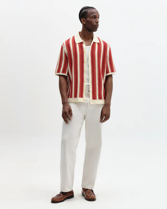 ポルトシャツ STRIPE (ECRU/ORANGE)
