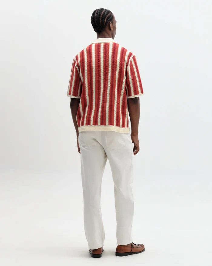 ポルトシャツ STRIPE (ECRU/ORANGE)
