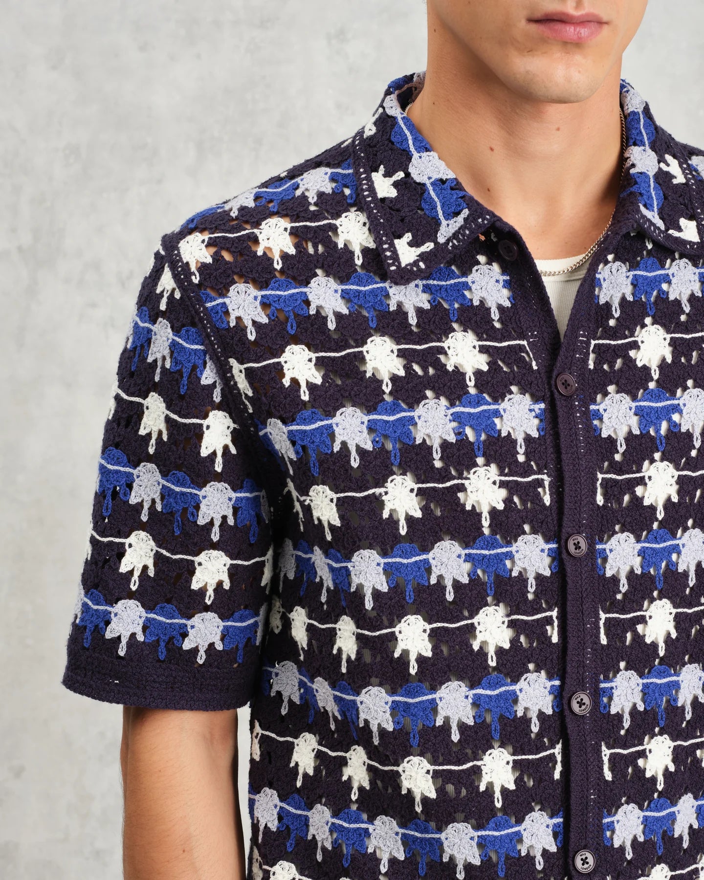ポルトシャツ SPLASH CROCHET ( Navy )