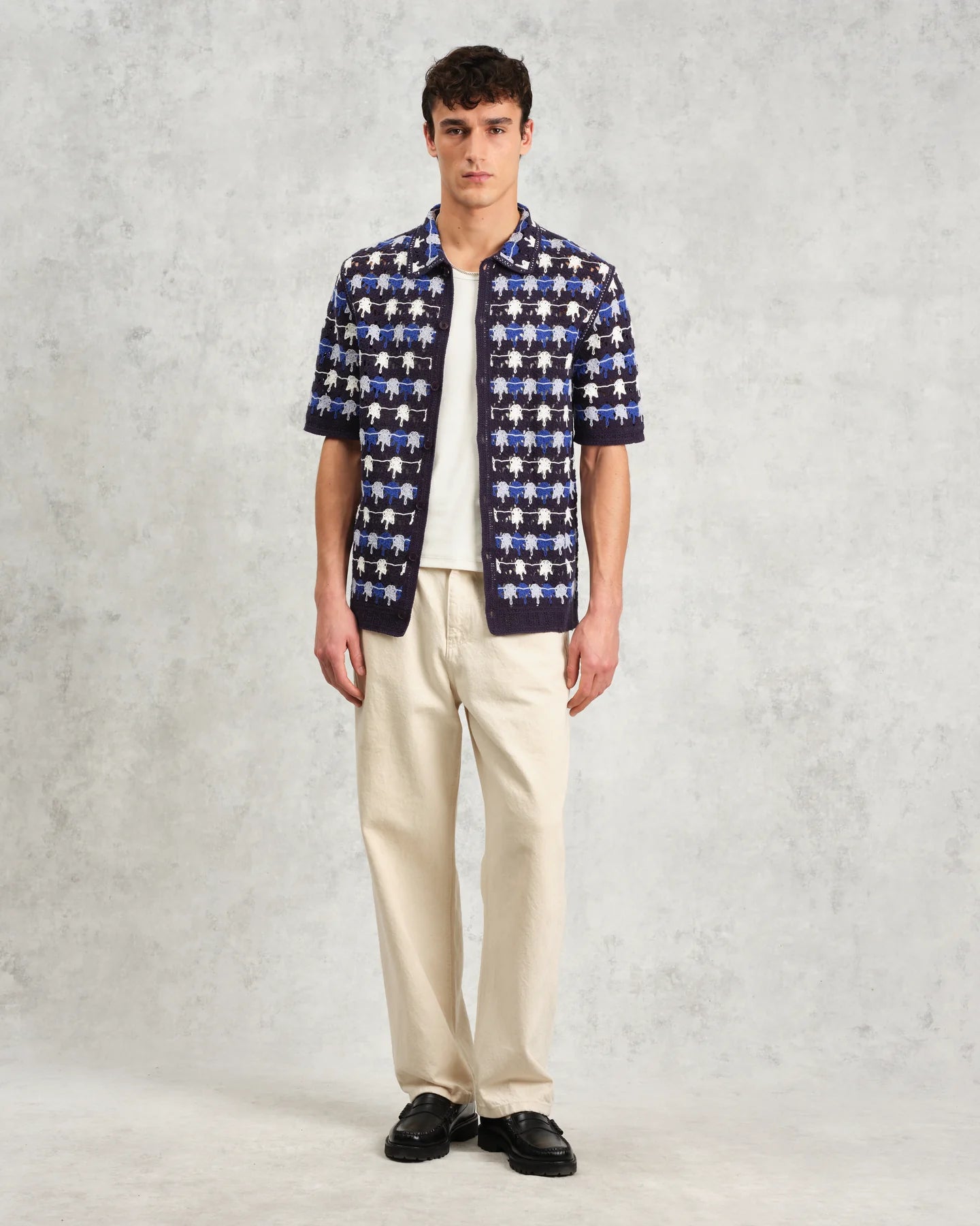 ポルトシャツ SPLASH CROCHET ( Navy )