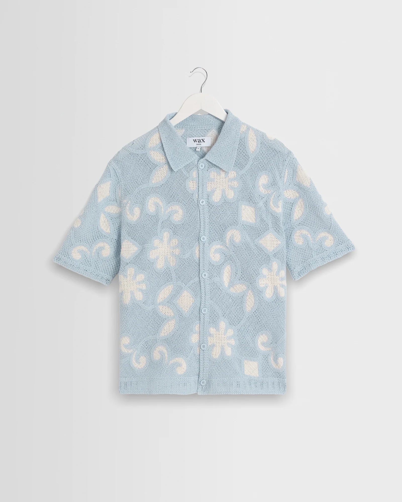 ポルトシャツ DOODLE CROCHET(PALE BLUE/ECRU)