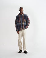 【予約】オーバーシャツ WOOL BLEND CHECK (BLUE/MULTI)