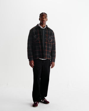 【予約】オーバーシャツ DRAWN CHECK (TEAL/ORANGE)