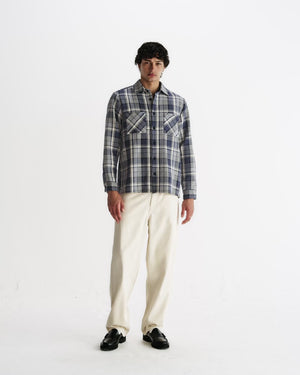 【予約】オーバーシャツ BASKET WEAVE (BLUE/ECRU)