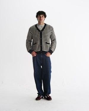 【予約】ウォーカーカーディガン BUBBLE KNIT (BLACK/ECRU)