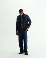 【予約】オーバーシャツ SKATE CHECK (NAVY/BLUE)